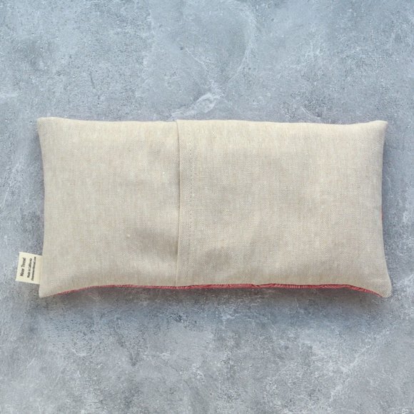 Weighted Eye Pillow Hot Cold Therapy Pack in Palmiers Raspberry Cotton Pink - Picture 4 of 4